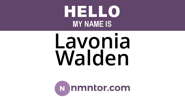 Lavonia Walden