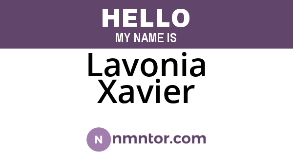 Lavonia Xavier