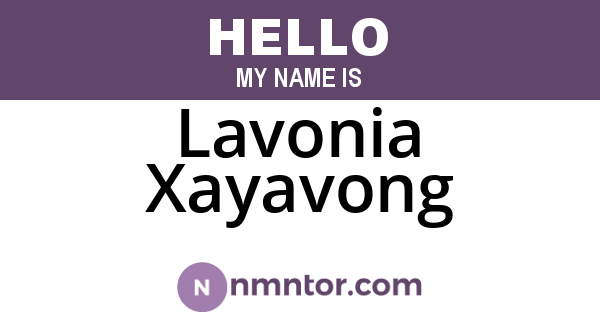 Lavonia Xayavong