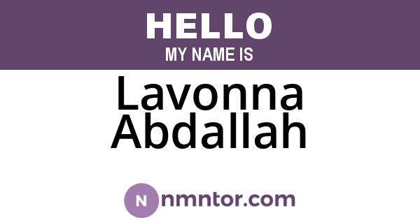 Lavonna Abdallah