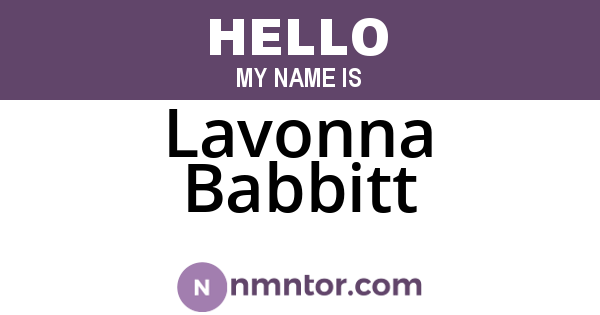 Lavonna Babbitt