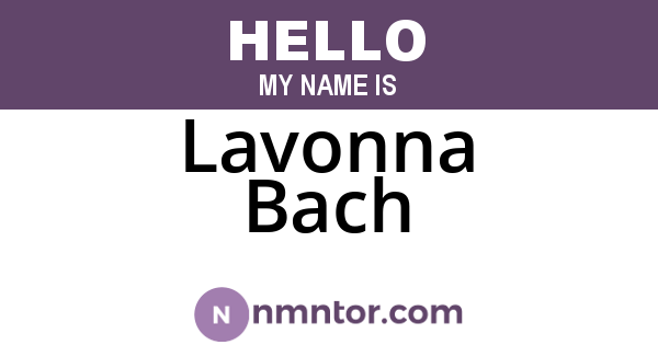 Lavonna Bach