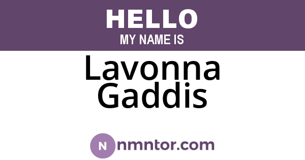 Lavonna Gaddis