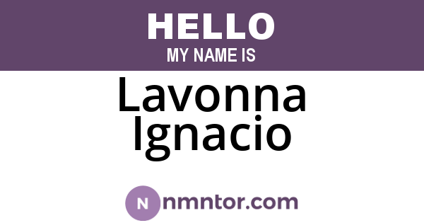 Lavonna Ignacio