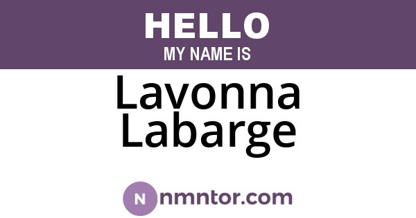 Lavonna Labarge