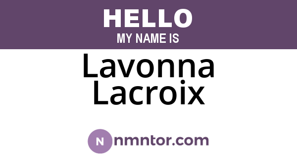 Lavonna Lacroix