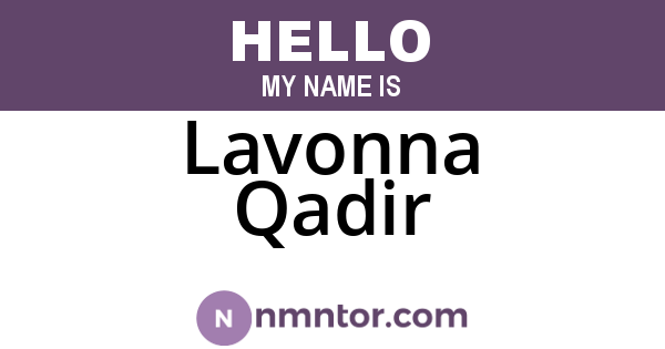 Lavonna Qadir