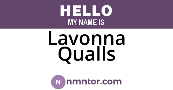 Lavonna Qualls