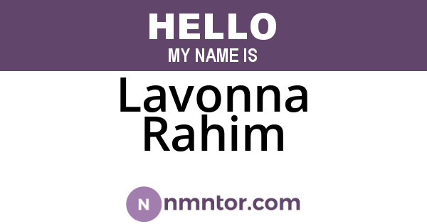 Lavonna Rahim