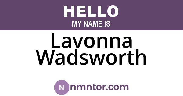 Lavonna Wadsworth