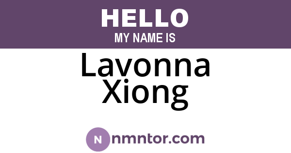 Lavonna Xiong