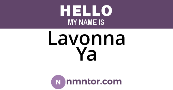 Lavonna Ya