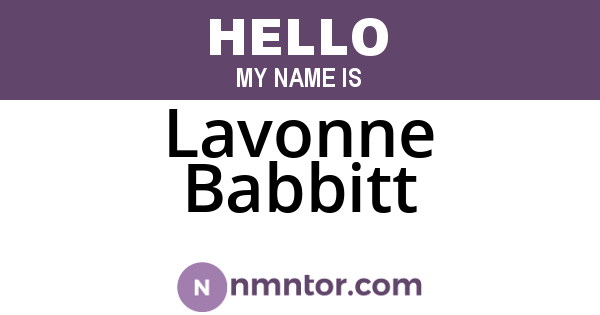 Lavonne Babbitt