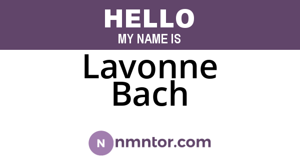 Lavonne Bach