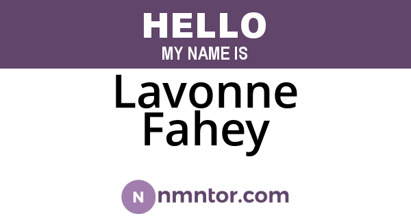 Lavonne Fahey