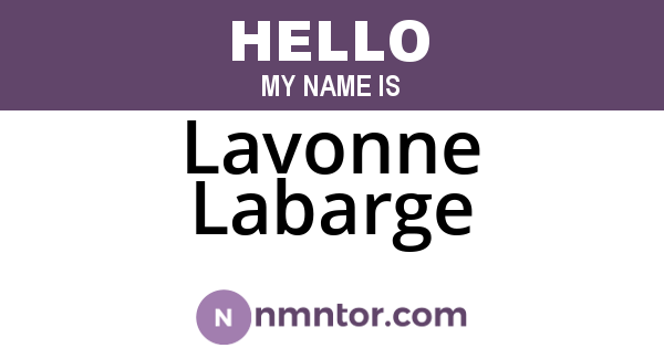 Lavonne Labarge