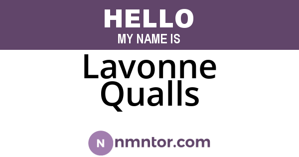 Lavonne Qualls