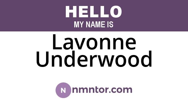 Lavonne Underwood