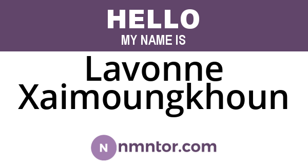 Lavonne Xaimoungkhoun