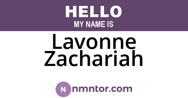 Lavonne Zachariah