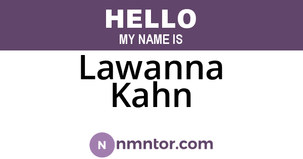 Lawanna Kahn