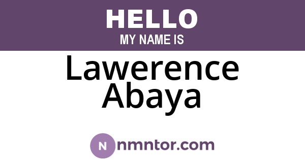 Lawerence Abaya