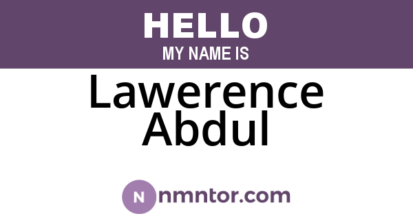 Lawerence Abdul