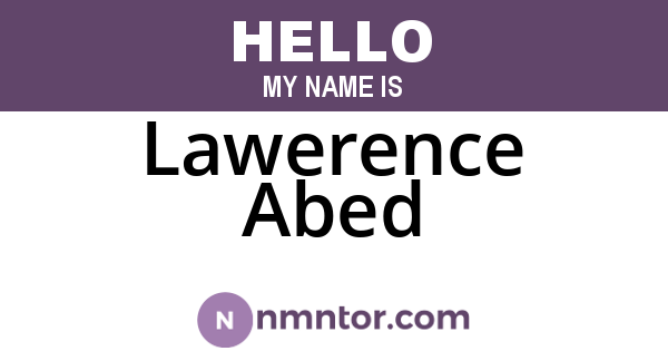 Lawerence Abed