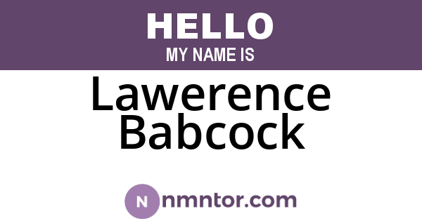 Lawerence Babcock