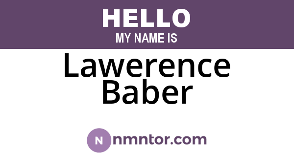 Lawerence Baber