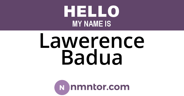 Lawerence Badua