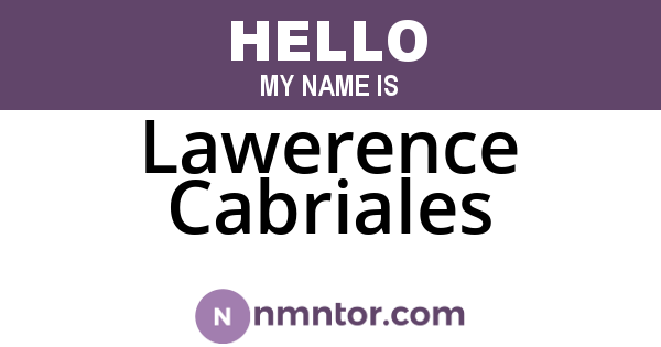 Lawerence Cabriales