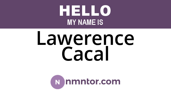 Lawerence Cacal