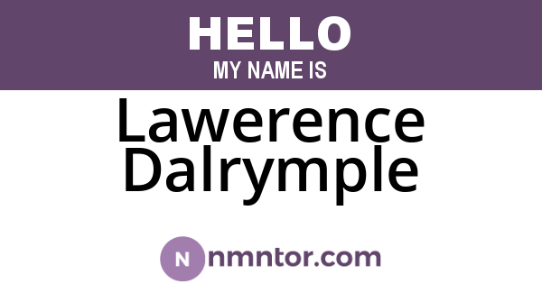 Lawerence Dalrymple