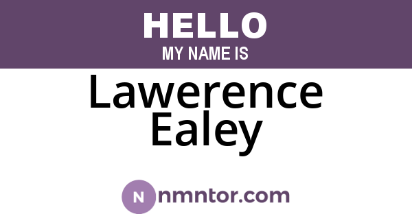Lawerence Ealey