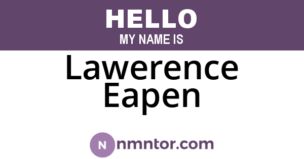 Lawerence Eapen