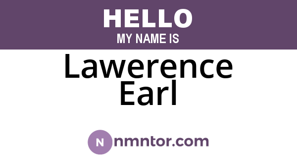 Lawerence Earl