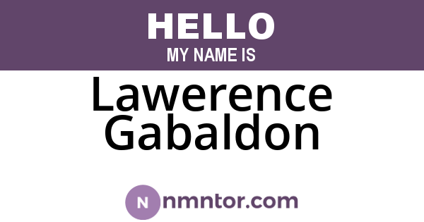 Lawerence Gabaldon