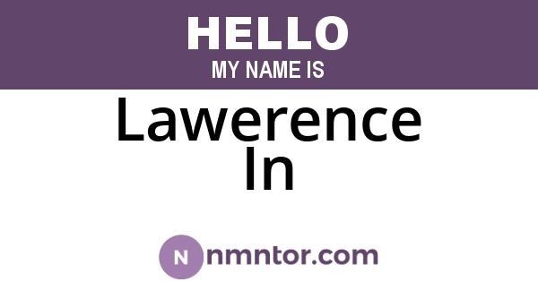Lawerence In