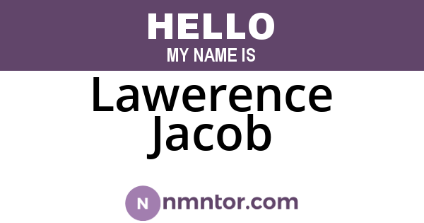Lawerence Jacob