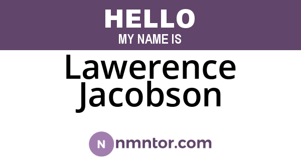Lawerence Jacobson