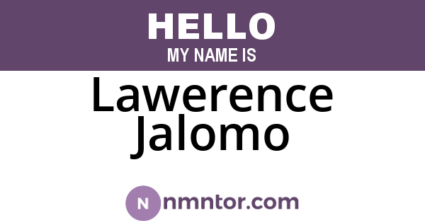 Lawerence Jalomo