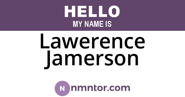 Lawerence Jamerson
