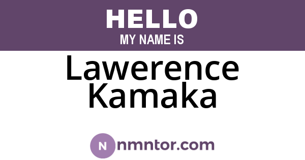 Lawerence Kamaka