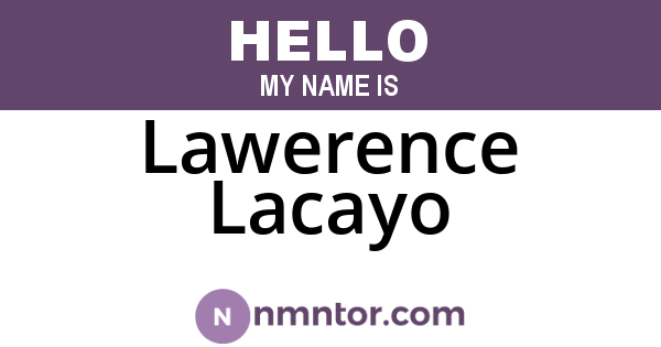 Lawerence Lacayo
