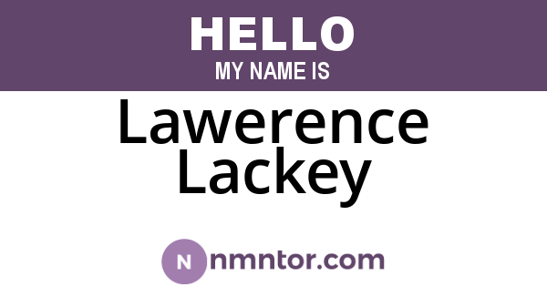 Lawerence Lackey
