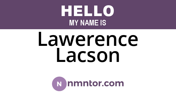 Lawerence Lacson