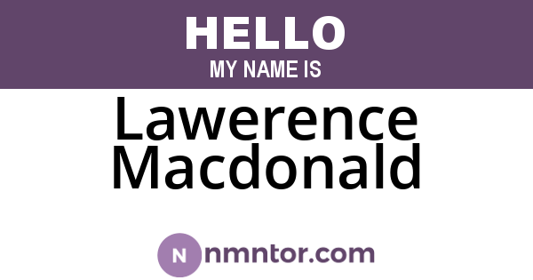 Lawerence Macdonald