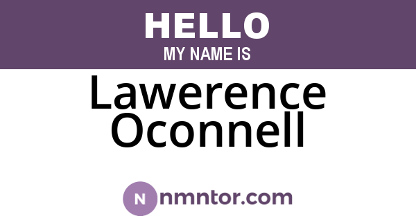 Lawerence Oconnell