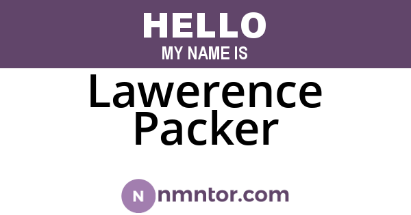 Lawerence Packer